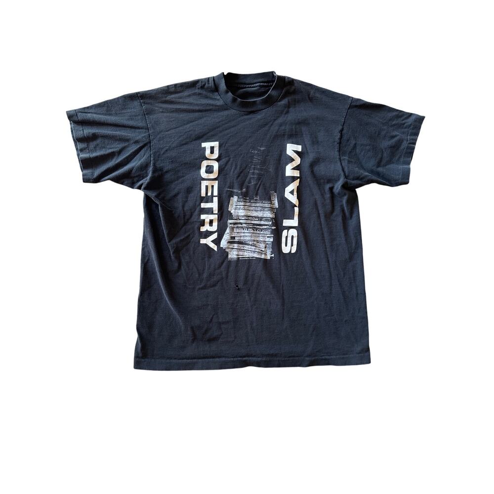Vintage ‘92 Poetry Slam International Faded Black Single Stitch XL T-Shirt
